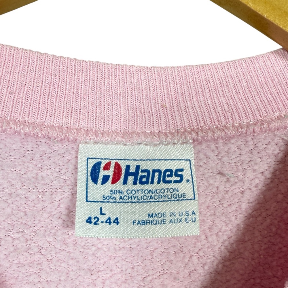 Hanes Women's Pink The Oldest Christmas in Texas Nacodoches 1886 Sweater Sz L - Picture 7 of 8